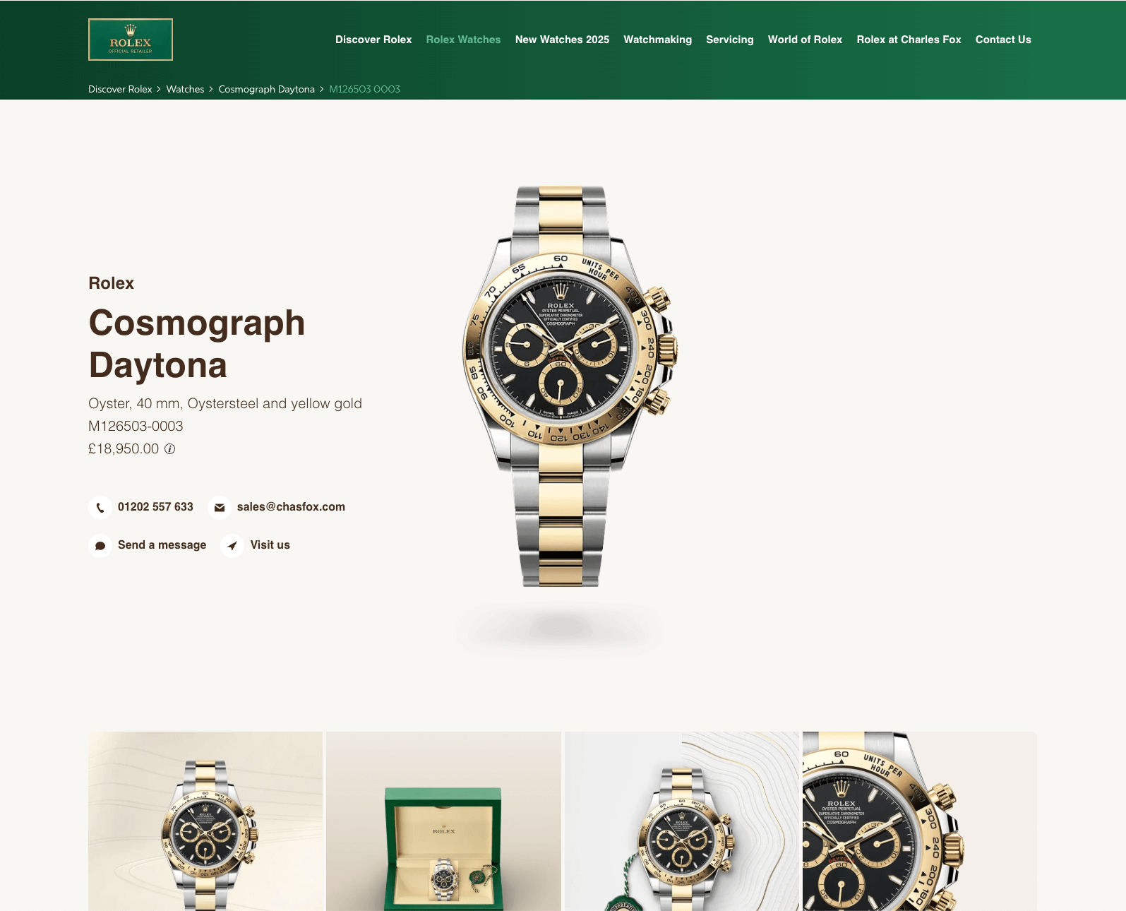 Charles Fox Luxury E-commerce screen