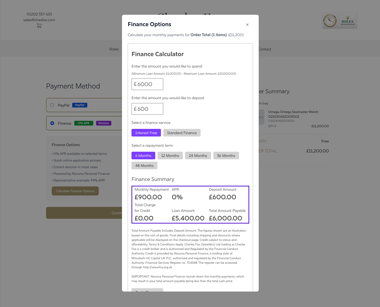 Charles Fox Luxury E-commerce screen